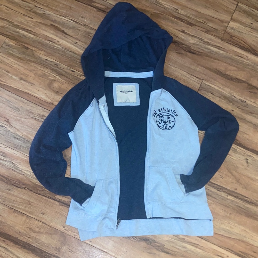 Abercrombie & Fitch Navy and Light Gray Kids Jacket